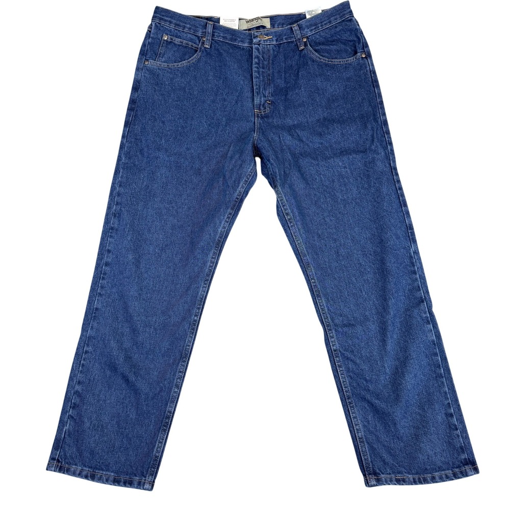 NWT Wrangler Authentics Mens Jeans 38x30 Blue Denim Straight Leg 10ZM200SD
